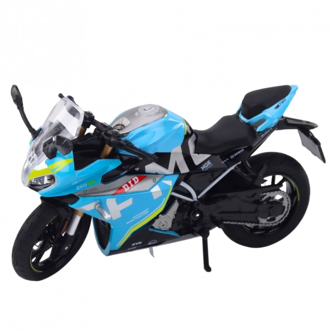 Sportmotor fém modell kék színben 1:12