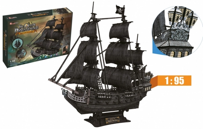 Zemsta Királynő 3D Puzzle Piratahajó Készlet