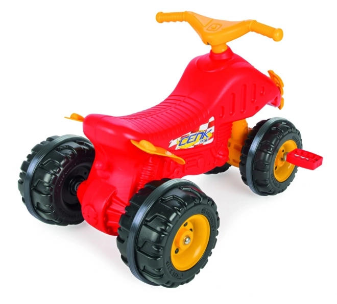 Piros pedálos ATV négykerekű