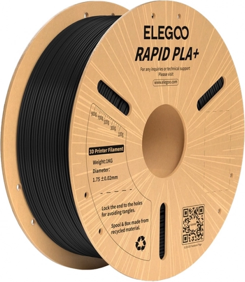Filament pro 3D nyomtatáshoz ELEGOO Rapid PLA+ fekete
