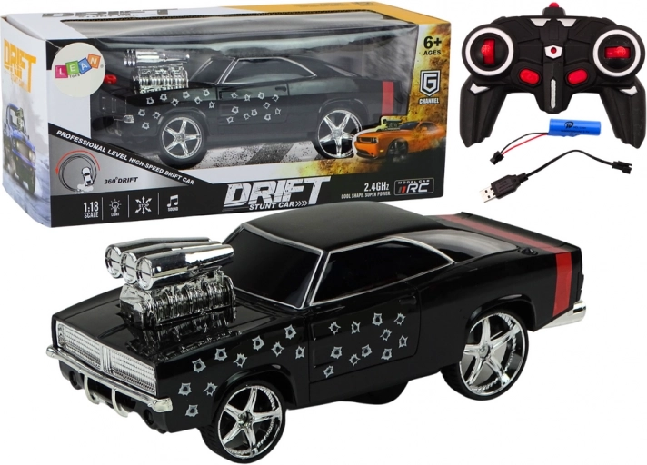 Távirányítós 1:18 Drift 360 Fények Hangok fekete