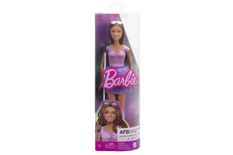 Barbie modell baba lila fodros szoknyával