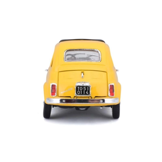 Bburago Fiat 500 F 1965 sárga autómodell 1:24