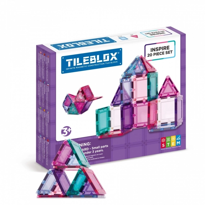 Tileblox pasztell mágneses építőkészlet 20 darab