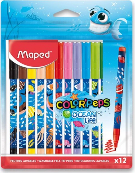 maped color'peps ocean life dekorációs filctoll készlet, 12 db