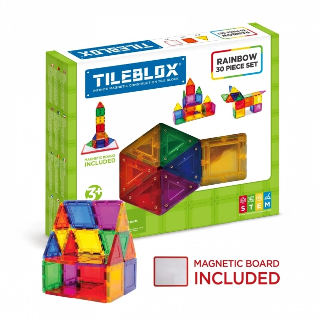 Tileblox szivárványos mágneses építőkészlet táblával