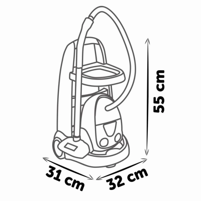 kis takarítókocsi porszívóval