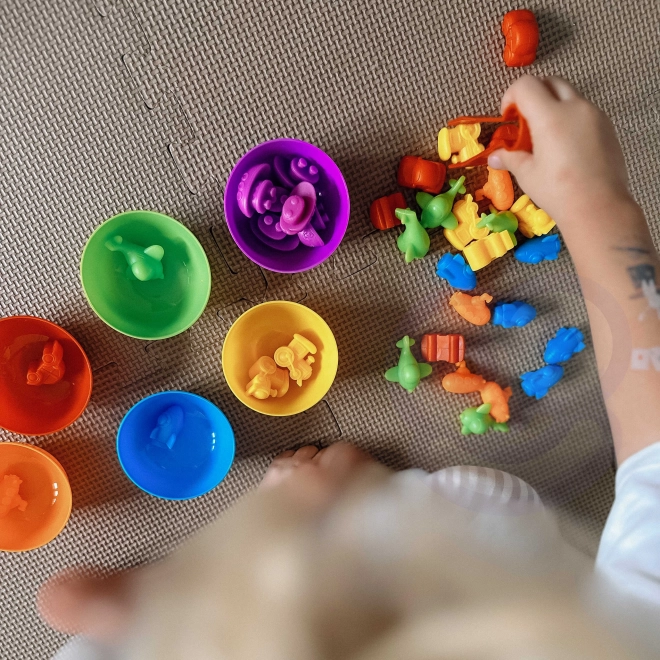 Montessori Színek Szortírozása Állatok 44 db Edukációs Játék