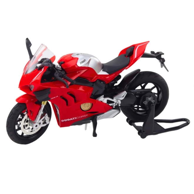 Sportos fém motorkerékpár fényekkel és hangokkal, piros 1:12
