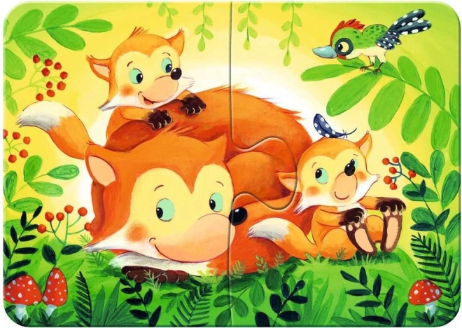 Az első puzzle erdei állatok 4 az 1-ben