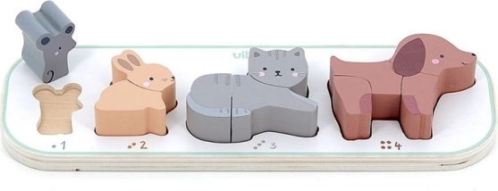 Behelyezős puzzle Megtanulom megszámolni az állatokat Vilac Sarah Betz