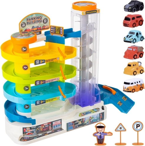 6 kisautó és közlekedési elemek a csomagban