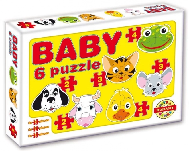 Dohány bébipuzzle állatfejek - szafari 6 az 1-ben