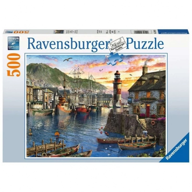 Ravensburger puzzle - Kikötői napkelte, 500 darabos