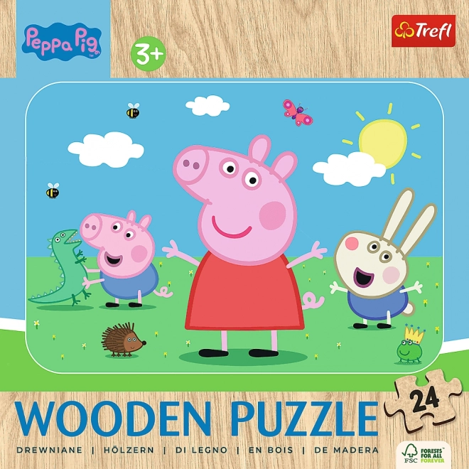 Peppa malac fa puzzle: Ismerje meg Peppát 24 darabbal