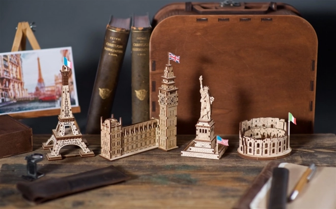 Ugears 3D Fa Mechanikus Puzzle Eiffel-torony