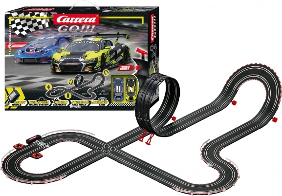 Carrera GO GT szuper kihívás 6,3 m autópálya Audi R8 LMS GT3 és Lamborghini Huracán modellekkel