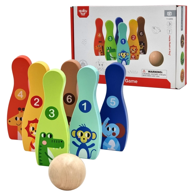 Tooky Toy állatos fa tekék gyerekeknek