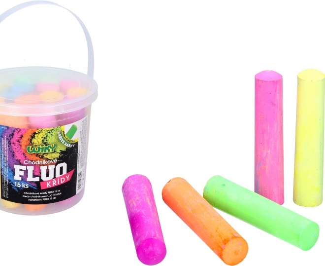 Fluoreszkáló aszfaltkréta készlet 15 db
