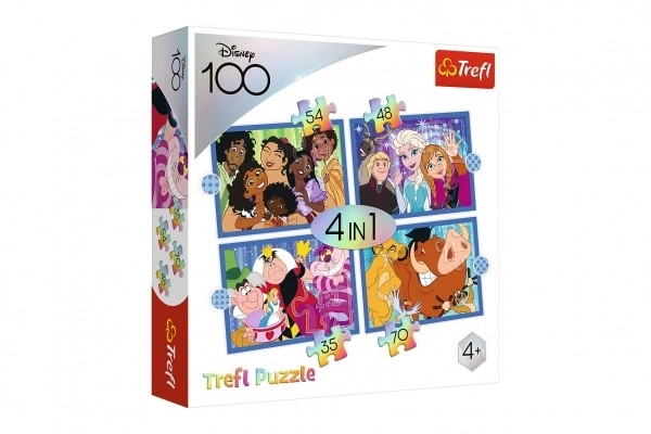 Trefl Disney 100 év: Disney Vidám Világa 4 az 1-ben puzzle