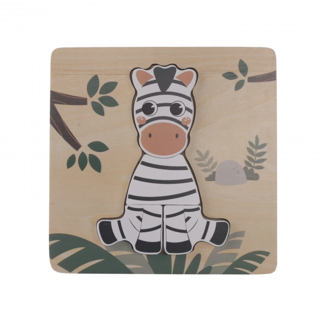 Fa puzzle zebra mintával