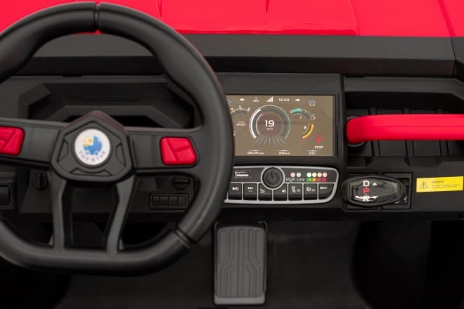 Auto Pick-Up Speed 900 pro gyerekek Piros + 4x4 hajtás + mozgó pumpa + csomagtér + távirányítás + lapát + LED audio