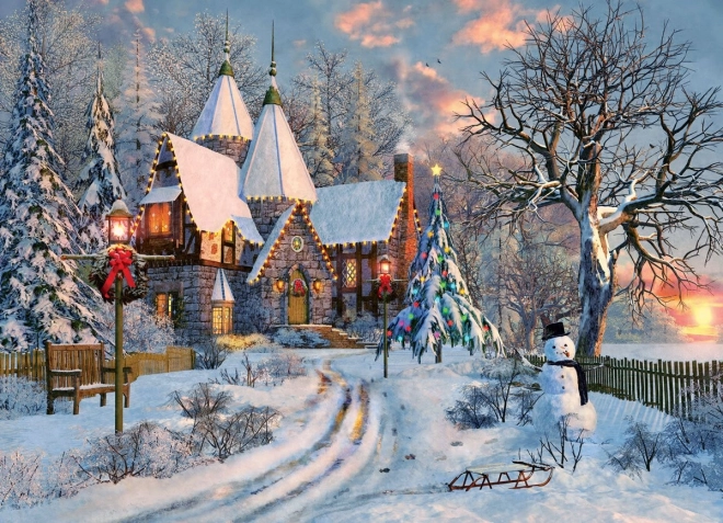Karácsonyi ház puzzle 1000 darabos