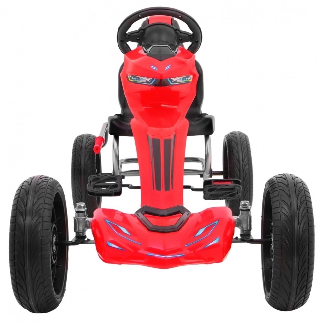 Grand Ride pedálos gokart gyerekeknek 3+ Piros + EVA kerekek + Állítható ülés + Kézifék