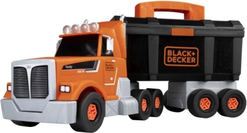 BLACK+DECKER szerszámkészletes teherautó és fúrógép, építőkészlet gyerekeknek 43 cm