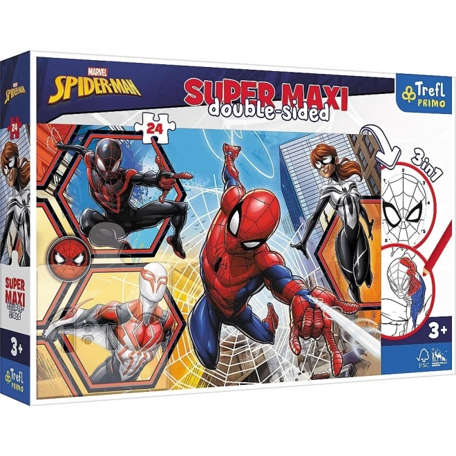 Spiderman 3 az 1-ben kétoldalas maxi puzzle - 24 darabos