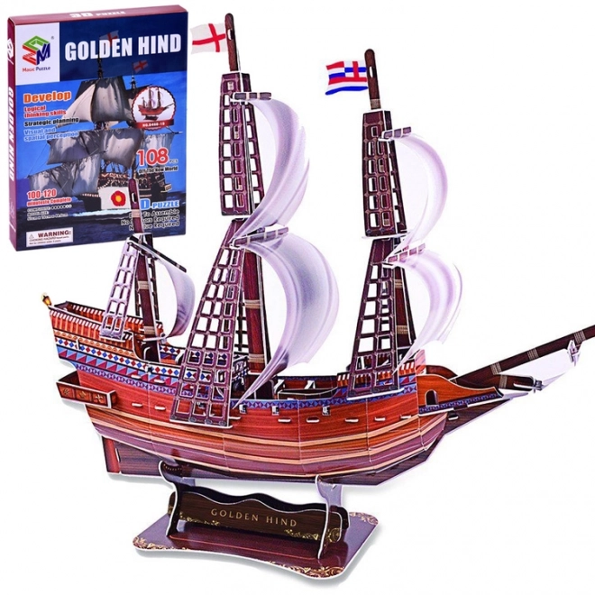 3D puzzle Golden Hind hajó modell