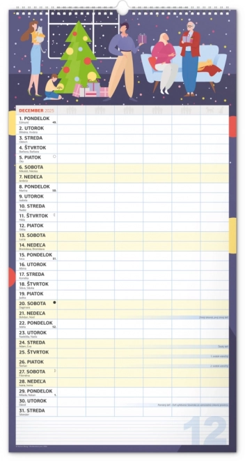 Nástenný családi tervező XXL naptár 2025