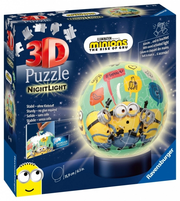 Minyonok 3D világító gömb puzzle