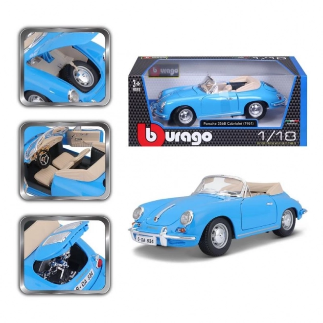 Bburago Porsche 356B Cabriolet 1961 modellautó