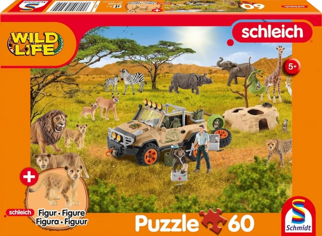 Schmidt puzzle savanna szett Schleich figurával