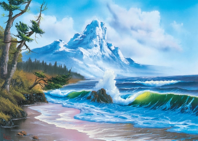 Bob Ross: tengerparti hegyek puzzle 1000 darabos