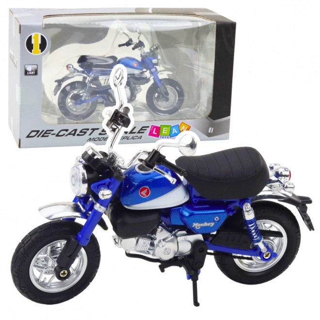 Retro fém motorbicikli kék 1:12