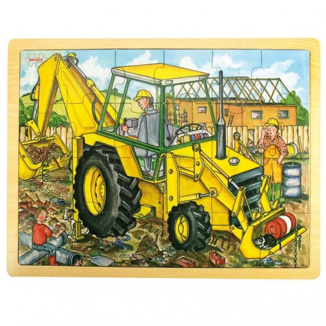 Bigjigs Toys fa puzzle építkező csapat - 24 darabos