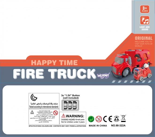 Nagy piros autómentő City Truck hang- és fényhatásokkal