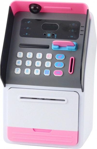 Rózsaszín gyerek bankautomata széf PIN kóddal