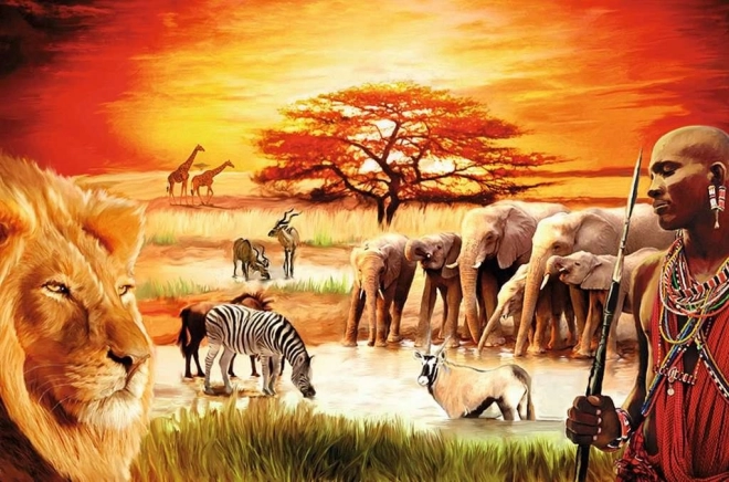 Ravensburger savanna puzzle - büszke masajok 3000 darab