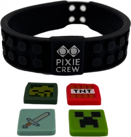 Állítható karkötő PIXIE CREW & MINECRAFT fekete
