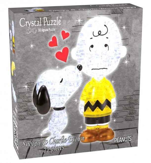 3D kristály puzzle Snoopy és Charlie Brown