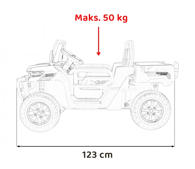 Autó Pick-Up Sebesség 900 pro gyermekek fekete + 4x4 meghajtás + mozgatható pumpa + csomagtér + távirányító + lapát + LED audió