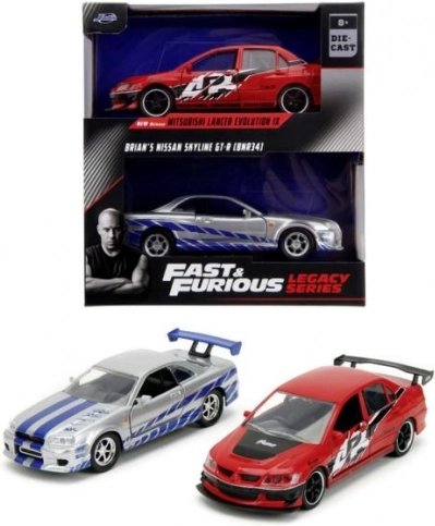 Halálos iramban – dupla csomag Mitsubishi Lancer Evo IX 2006 és Nissan Skyline GT‑R R34 1:32