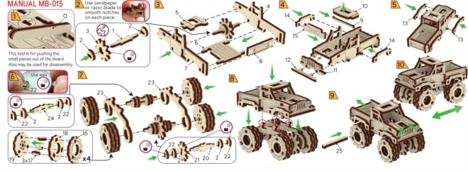 fa 3D puzzle - monster truck modell