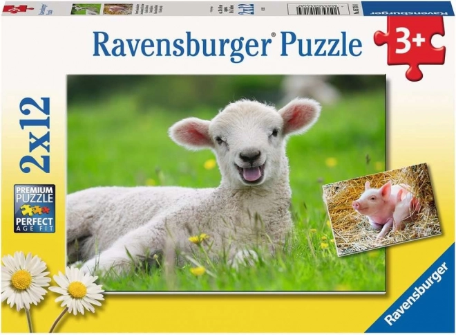 Állatos Ravensburger Képkirakó 2x12 darabos készlet