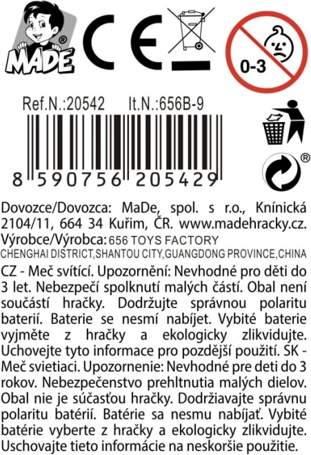 Fény- és hangeffektusokkal rendelkező kard gyerekeknek