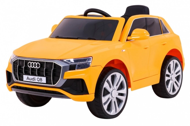 Audi Q8 Emelő gyerekeknek - sárga akkumulátor + Távirányítás + EVA + Lassú indítás + MP3 USB + LED dióda