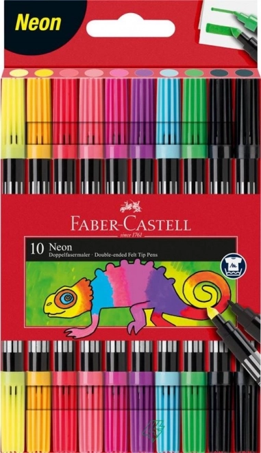 Faber-Castell neon kétoldalas filctoll készlet - 10 szín